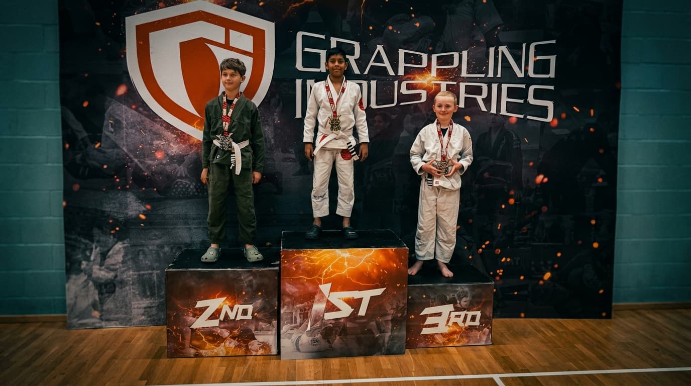 Legion students on the podium at Grappling Industries